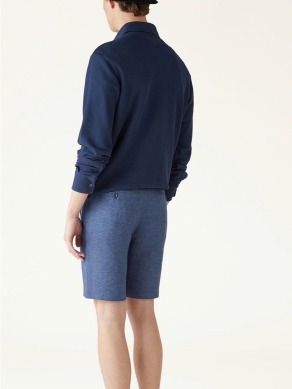 Loro Piana Dark Navy Long-Sleeve Polo Shirt - Picture 5 of 14